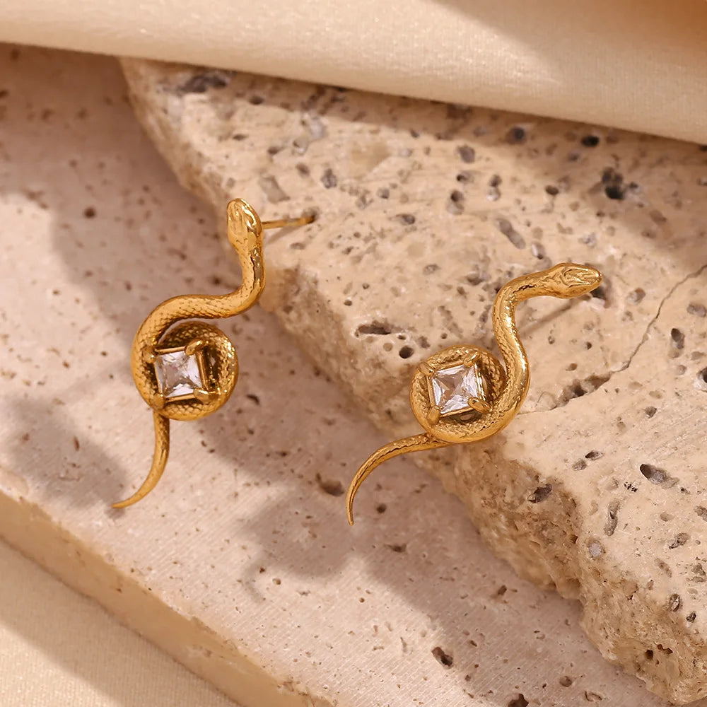 Zircon Snake Earrings