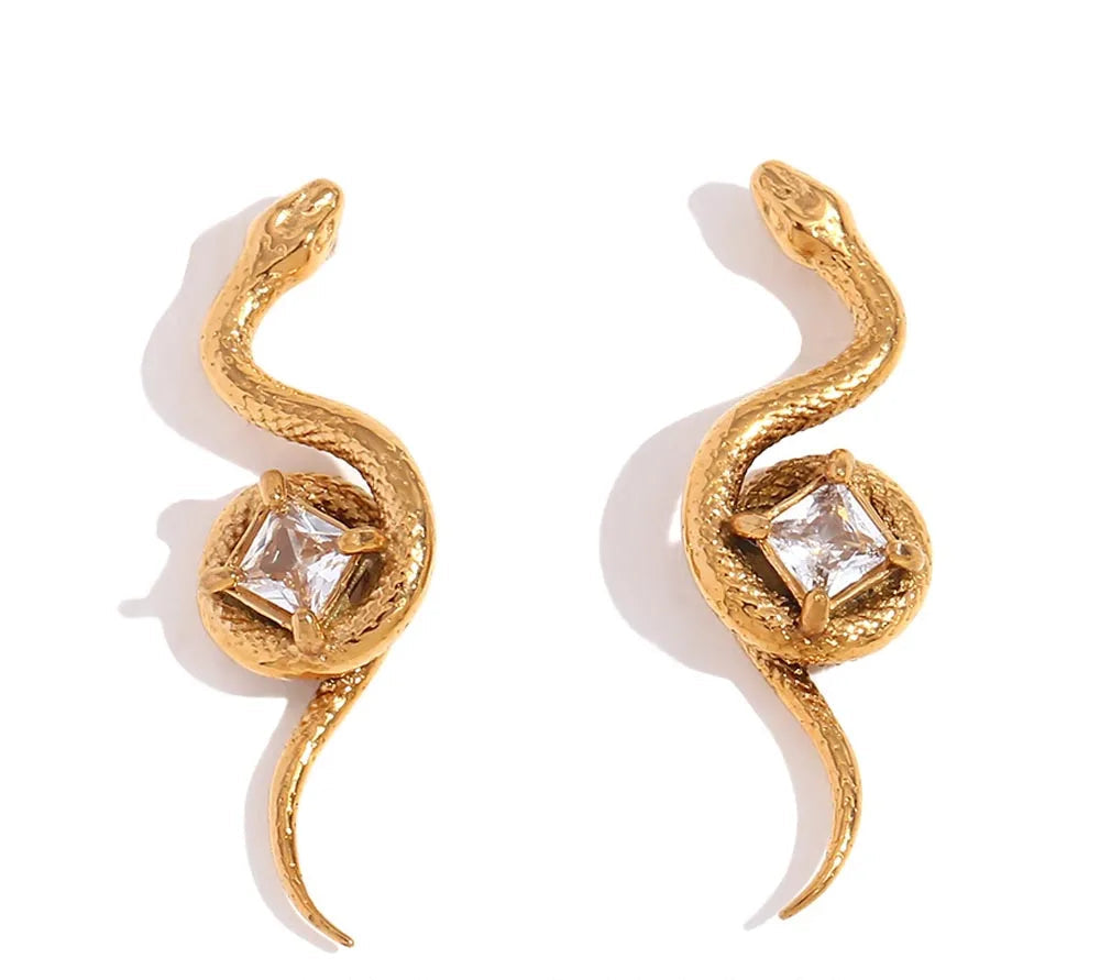 Zircon Snake Earrings