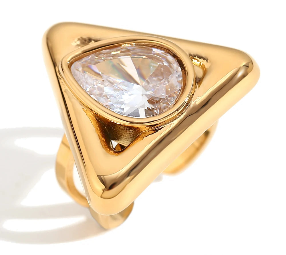 Triangle Water Drop Ring