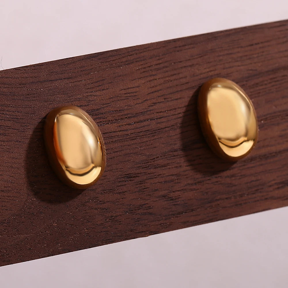 Elegant Stainless Steel Hollow Earrings – Gold and Silver