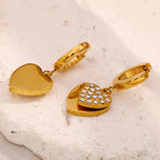 Twin Hearts Zircon Earrings