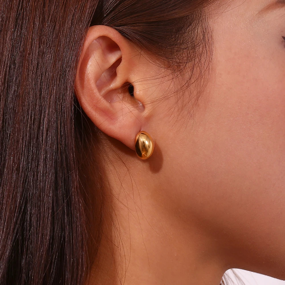 Elegant Stainless Steel Hollow Earrings – Gold and Silver