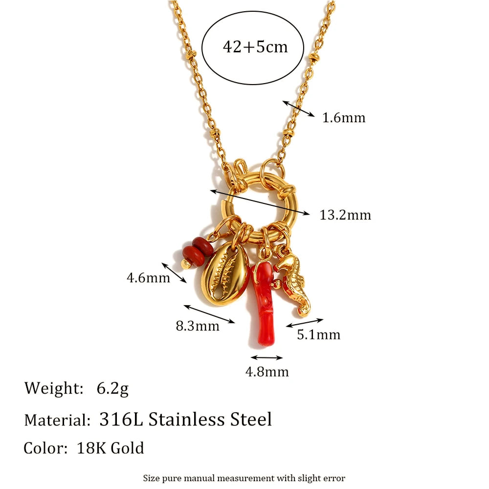 Shell Seahorse Necklace